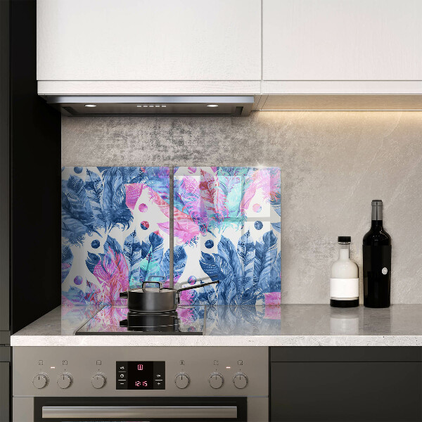 Sklo za varnú dosku Perie boho ilustrácie