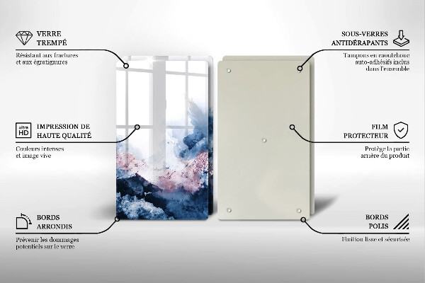 Sklo za varnú dosku Abstraktné maľované hory