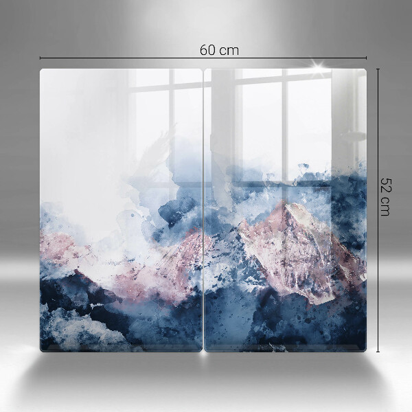 Sklo za varnú dosku Abstraktné maľované hory