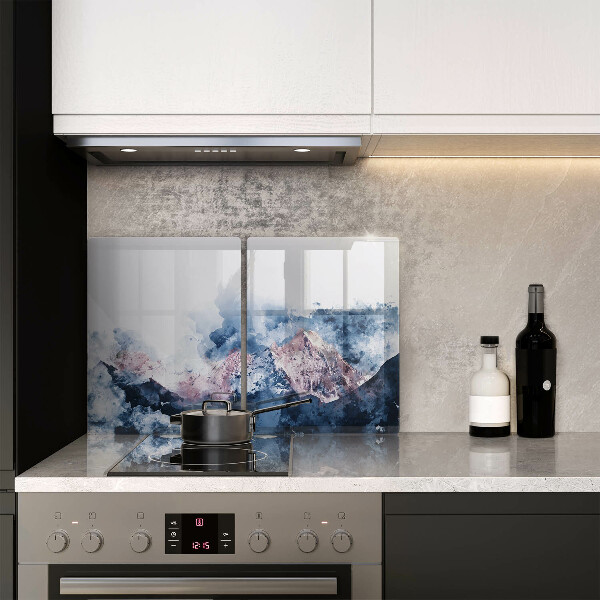 Sklo za varnú dosku Abstraktné maľované hory