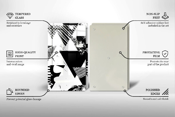 Sklo za varnú dosku Geometrické trojuholníky