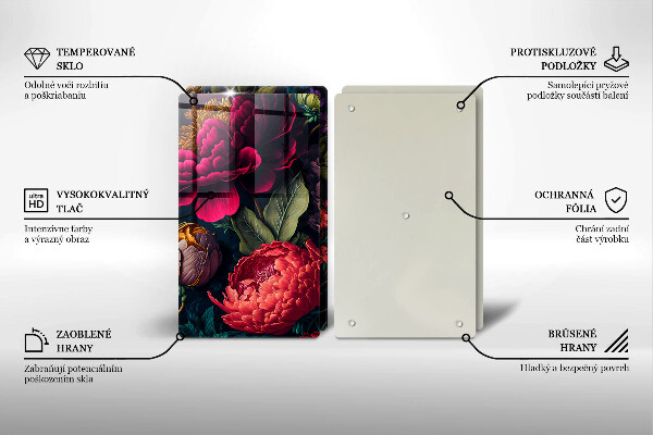 Sklo za varnú dosku Nádherné kvety