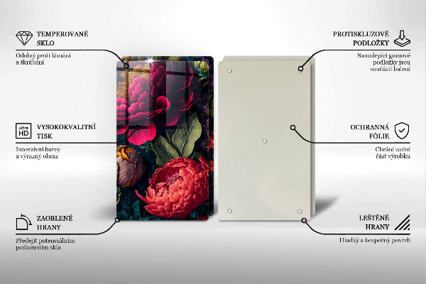 Sklo za varnú dosku Nádherné kvety