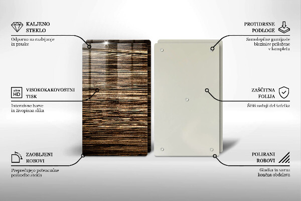 Sklo za varnú dosku Textúra dreva