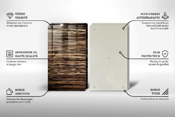 Sklo za varnú dosku Textúra dreva