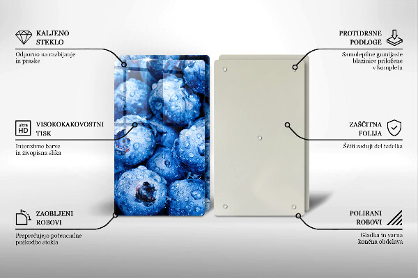 Tvrdené sklo za varnú dosku Šťavnaté čučoriedky