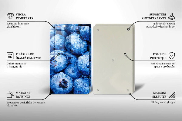 Tvrdené sklo za varnú dosku Šťavnaté čučoriedky