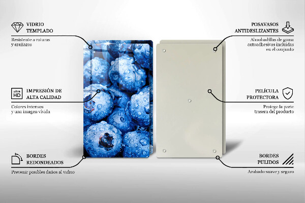 Tvrdené sklo za varnú dosku Šťavnaté čučoriedky