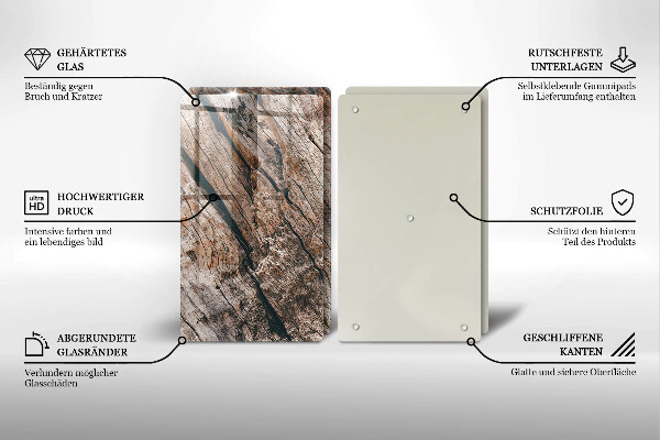 Tvrdené sklo za varnú dosku Drevená konštrukcia