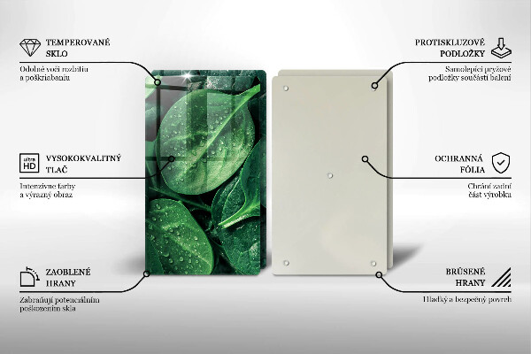 Sklo za varnú dosku Listy bazalky
