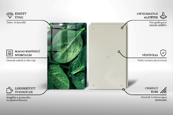 Sklo za varnú dosku Listy bazalky