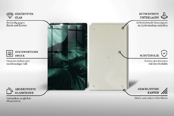 Sklo za varnú dosku Divoké tmavé listy