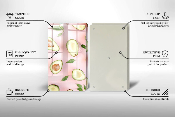 Sklo za varnú dosku Avokádový vzor