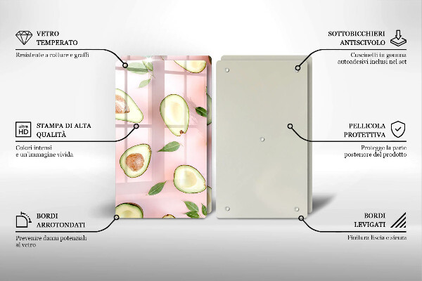 Sklo za varnú dosku Avokádový vzor