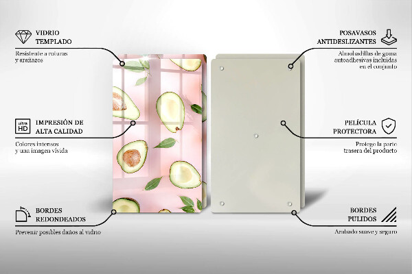 Sklo za varnú dosku Avokádový vzor