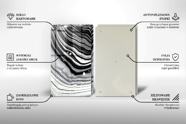 Sklo za varnú dosku Atramentová abstrakcia