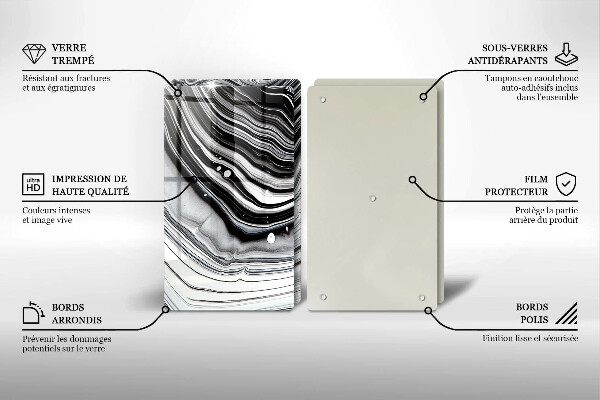 Sklo za varnú dosku Atramentová abstrakcia