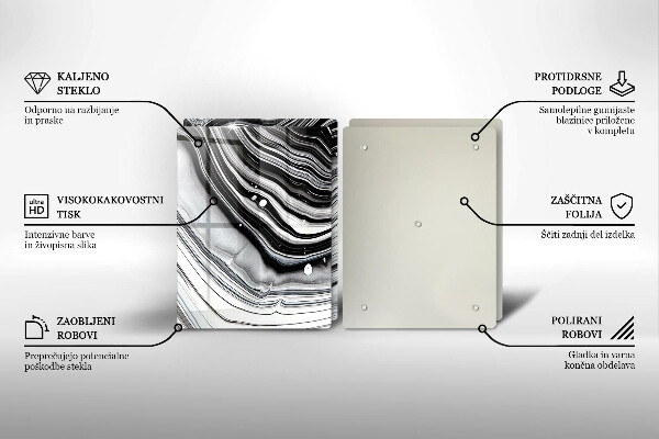 Sklo za varnú dosku Atramentová abstrakcia