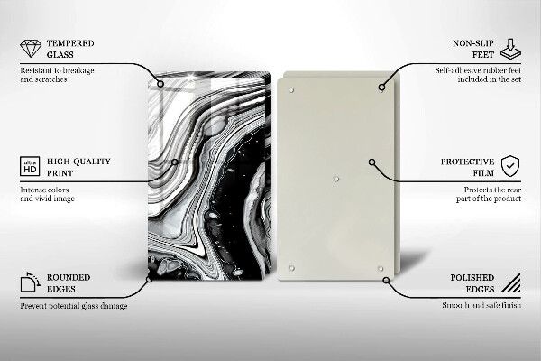 Sklo za varnú dosku Atramentová abstrakcia