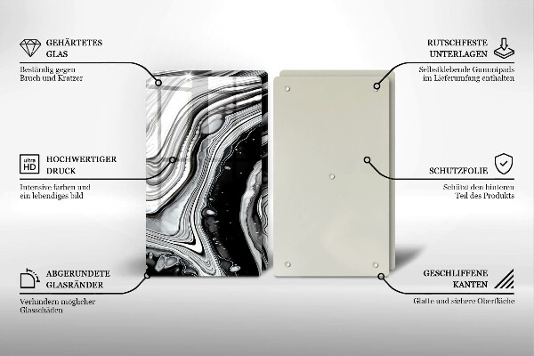 Sklo za varnú dosku Atramentová abstrakcia