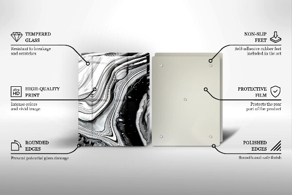 Sklo za varnú dosku Atramentová abstrakcia