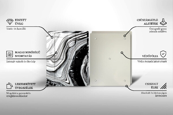 Sklo za varnú dosku Atramentová abstrakcia