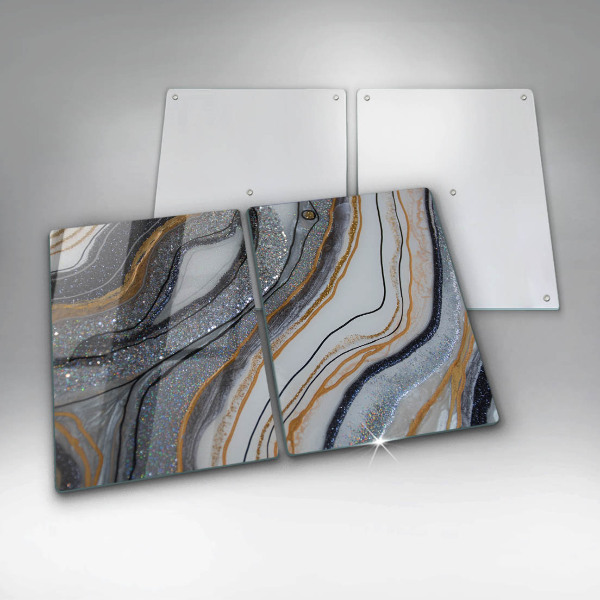 Sklo za varnú dosku skala so zlatom