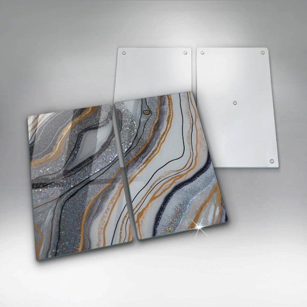 Sklo za varnú dosku skala so zlatom