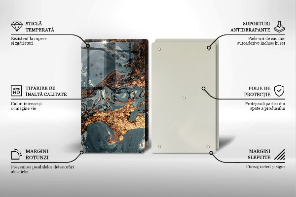 Sklo za varnú dosku Zlatá skalná štruktúra