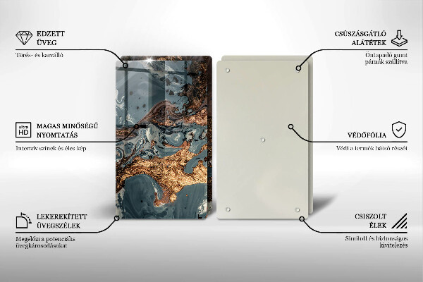 Sklo za varnú dosku Zlatá skalná štruktúra