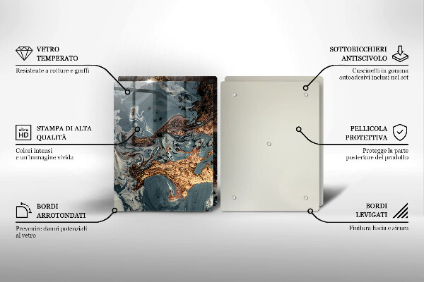 Sklo za varnú dosku Zlatá skalná štruktúra