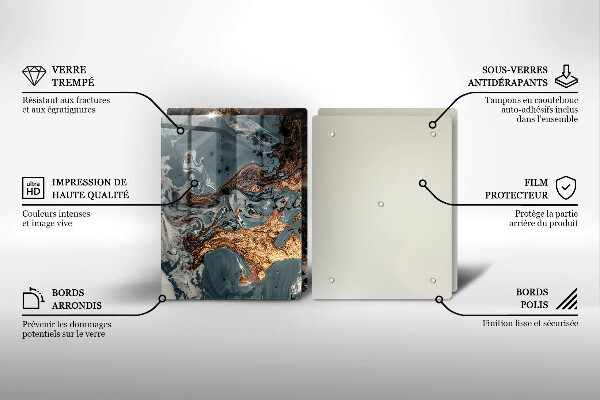 Sklo za varnú dosku Zlatá skalná štruktúra