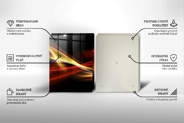 Sklo za varnú dosku Abstraktný dym a svetlo