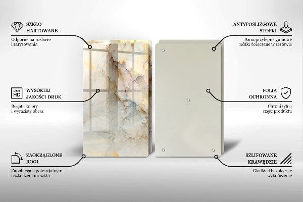 Sklo za varnú dosku Textúra mramoru so zlatom