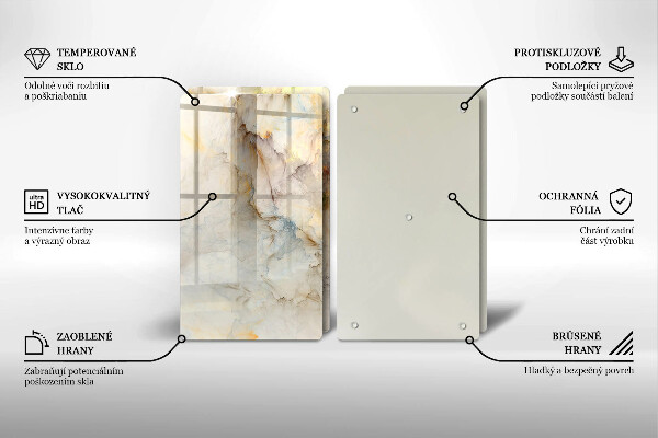 Sklo za varnú dosku Textúra mramoru so zlatom