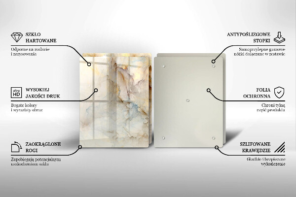 Sklo za varnú dosku Textúra mramoru so zlatom