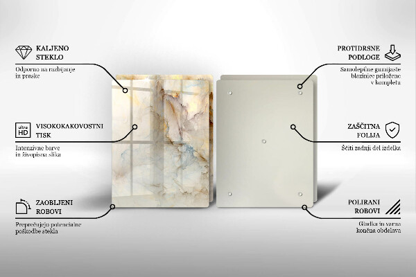 Sklo za varnú dosku Textúra mramoru so zlatom