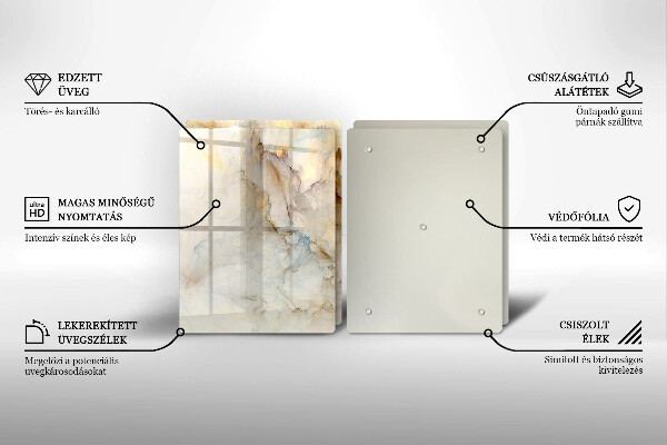 Sklo za varnú dosku Textúra mramoru so zlatom