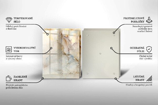 Sklo za varnú dosku Textúra mramoru so zlatom