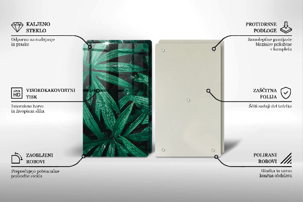 Sklo za varnú dosku Listy rastlín