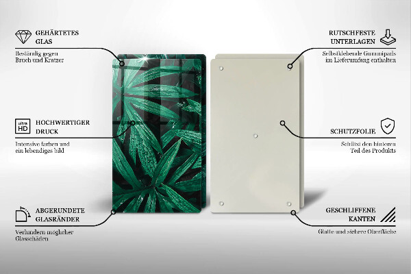 Sklo za varnú dosku Listy rastlín