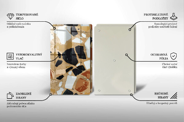 Sklo za varnú dosku Doska s dekoratívnymi kameňmi