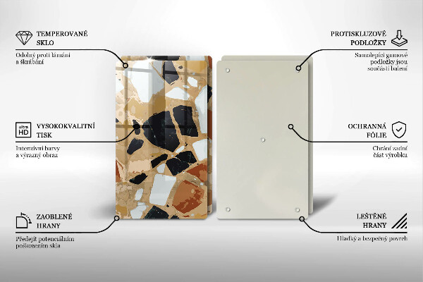 Sklo za varnú dosku Doska s dekoratívnymi kameňmi