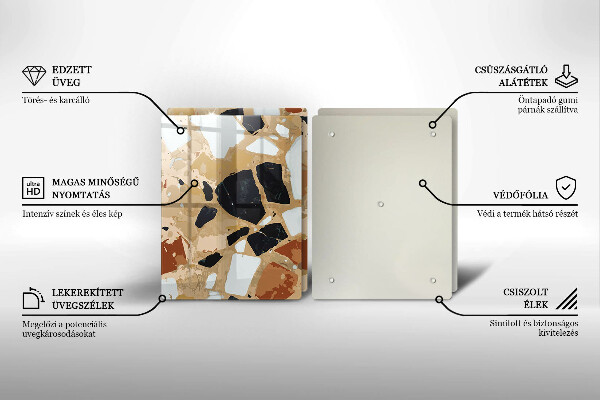 Sklo za varnú dosku Doska s dekoratívnymi kameňmi