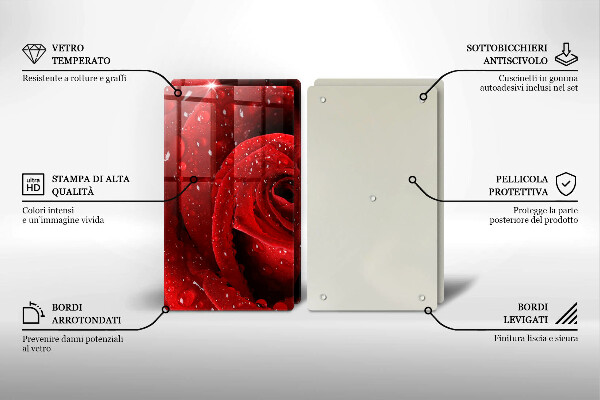 Sklo za varnú dosku Okvetné lístky ruží