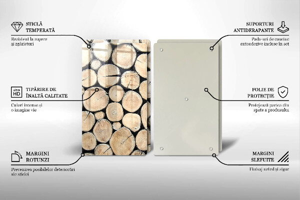 Sklo za varnú dosku Drevené kmene stromov
