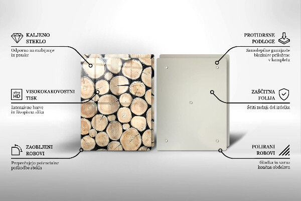 Sklo za varnú dosku Drevené kmene stromov