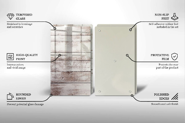 Sklo za varnú dosku Staré drevené dosky