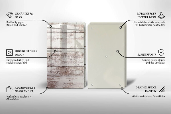 Sklo za varnú dosku Staré drevené dosky