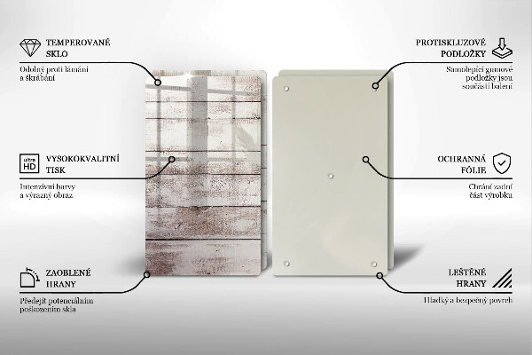 Sklo za varnú dosku Staré drevené dosky